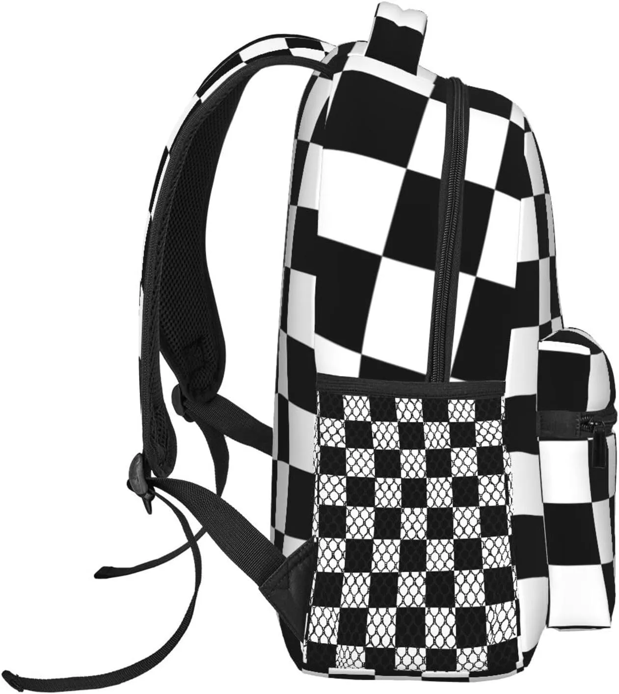 Fiokroo Checkerboard Checkered Backpack School Bag For Students Teens Men Women Laptop Backpacks Travel Daypack Bag With Multiple Pockets