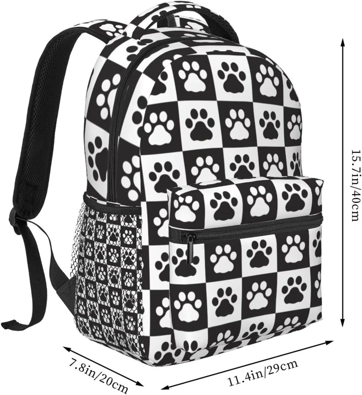 Fiokroo Cue Dog Paws Backpack School Bag For Students Teens Men Women Laptop Backpacks Travel Daypack Bag With Multiple Pockets