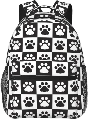 Fiokroo Cue Dog Paws Backpack School Bag For Students Teens Men Women Laptop Backpacks Travel Daypack Bag With Multiple Pockets