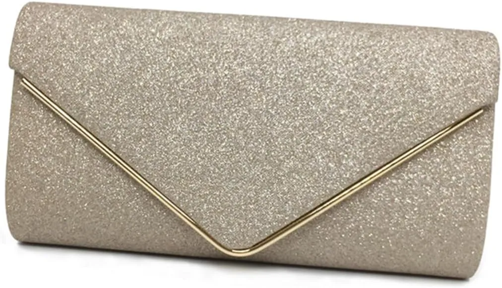 Flash Evening Handbag Sequin Clutch Purse for Women Dinner Party Wedding Envelope Pattern Mini but Spacious