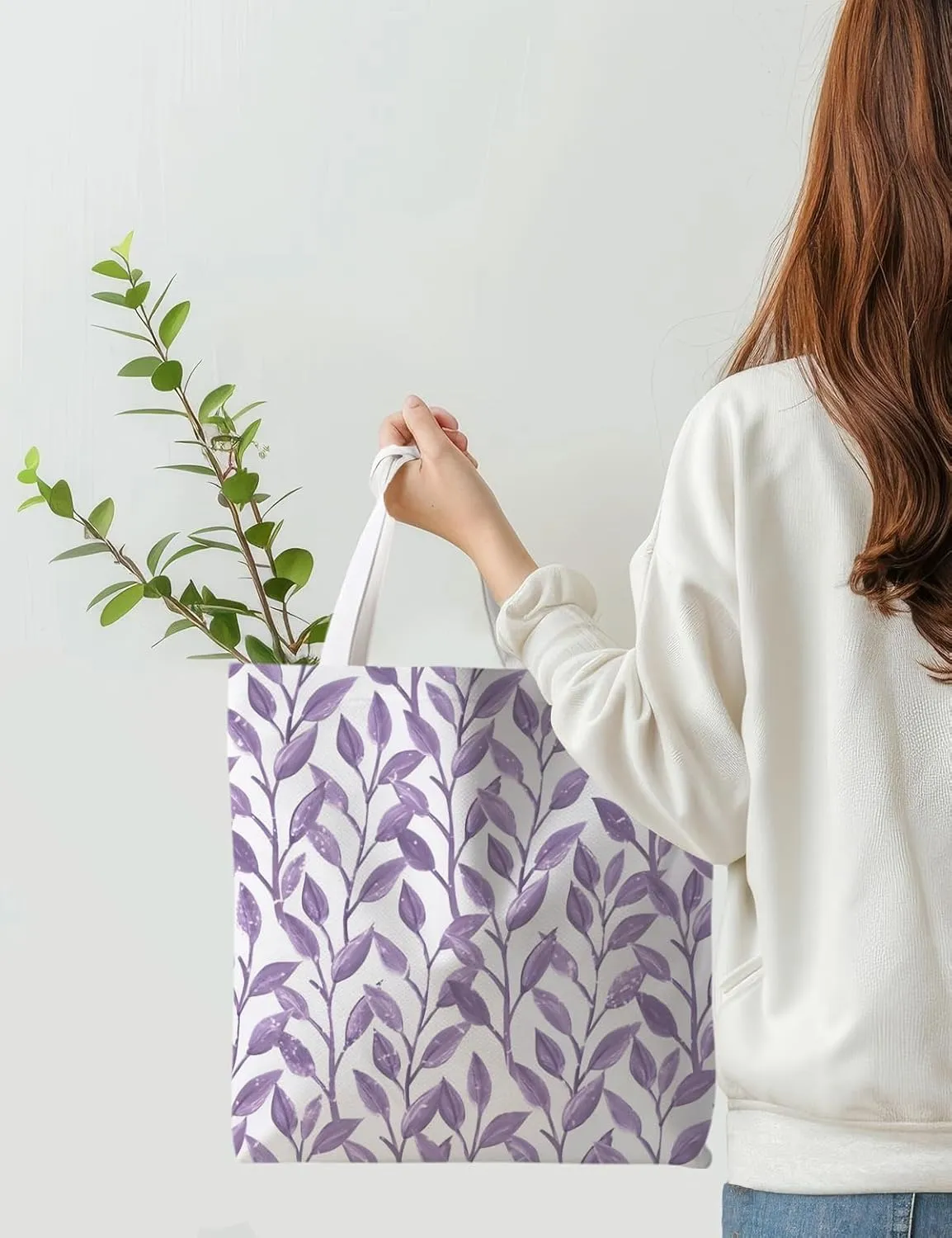 Floral Tote Bag, Floral Bag for Women, Reusable Grocery Bags Shopping Bags