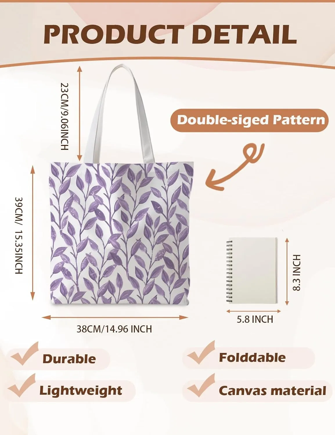 Floral Tote Bag, Floral Bag for Women, Reusable Grocery Bags Shopping Bags