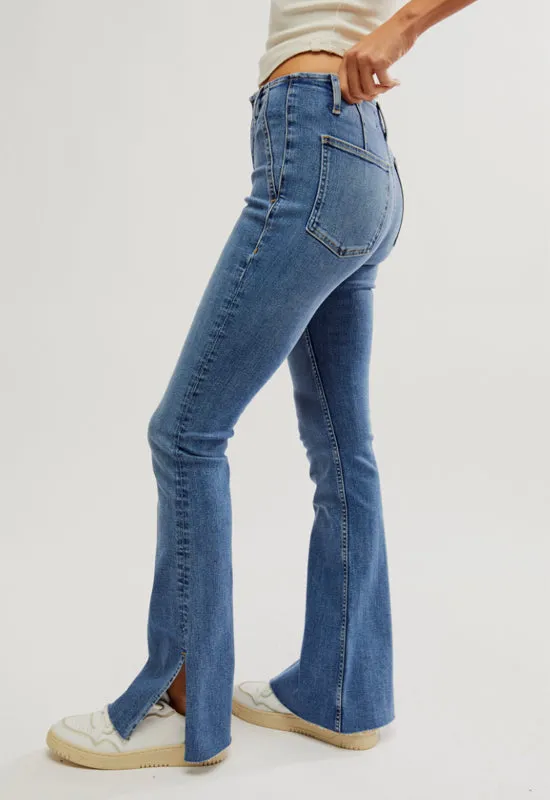 Free People - Level Up Slit Bootcut Jean Sunburst Blue