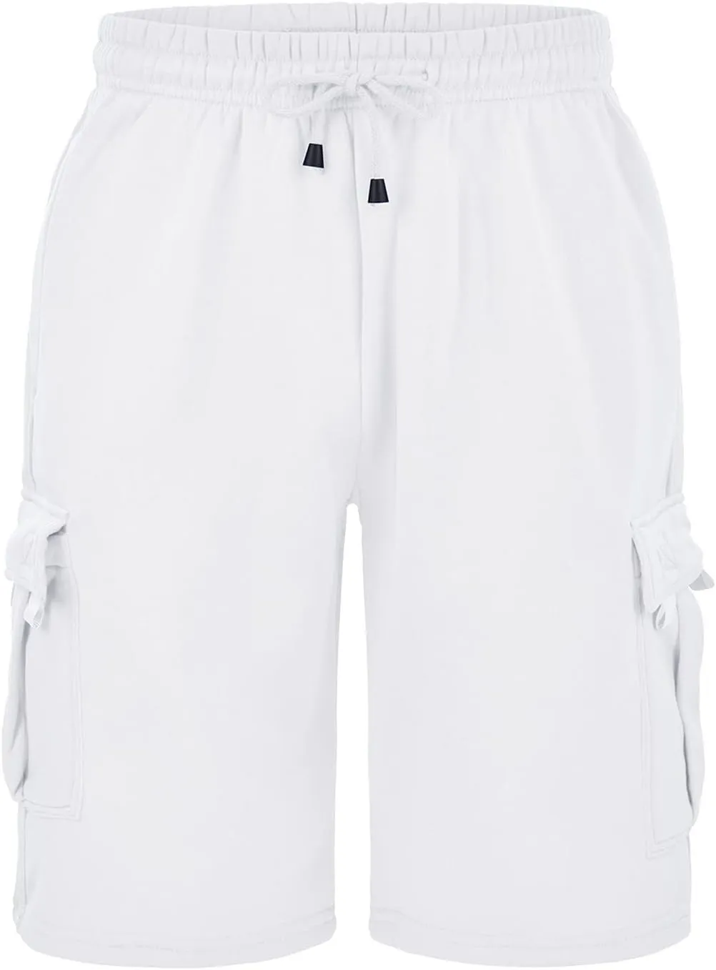 Fxbar Men's Cotton Cargo Shorts Casual Elastic Waist Drawstring Summer Sweat Shorts Loose Fit Workout Shorts with Pockets