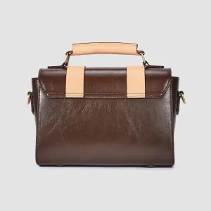 Genuine Leather Satchel Purse for Women: Vintage Messenger Bag - Ladies Shoulder Handbag for Travel Work Commute