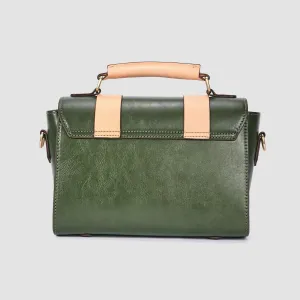 Genuine Leather Satchel Purse for Women: Vintage Messenger Bag - Ladies Shoulder Handbag for Travel Work Commute