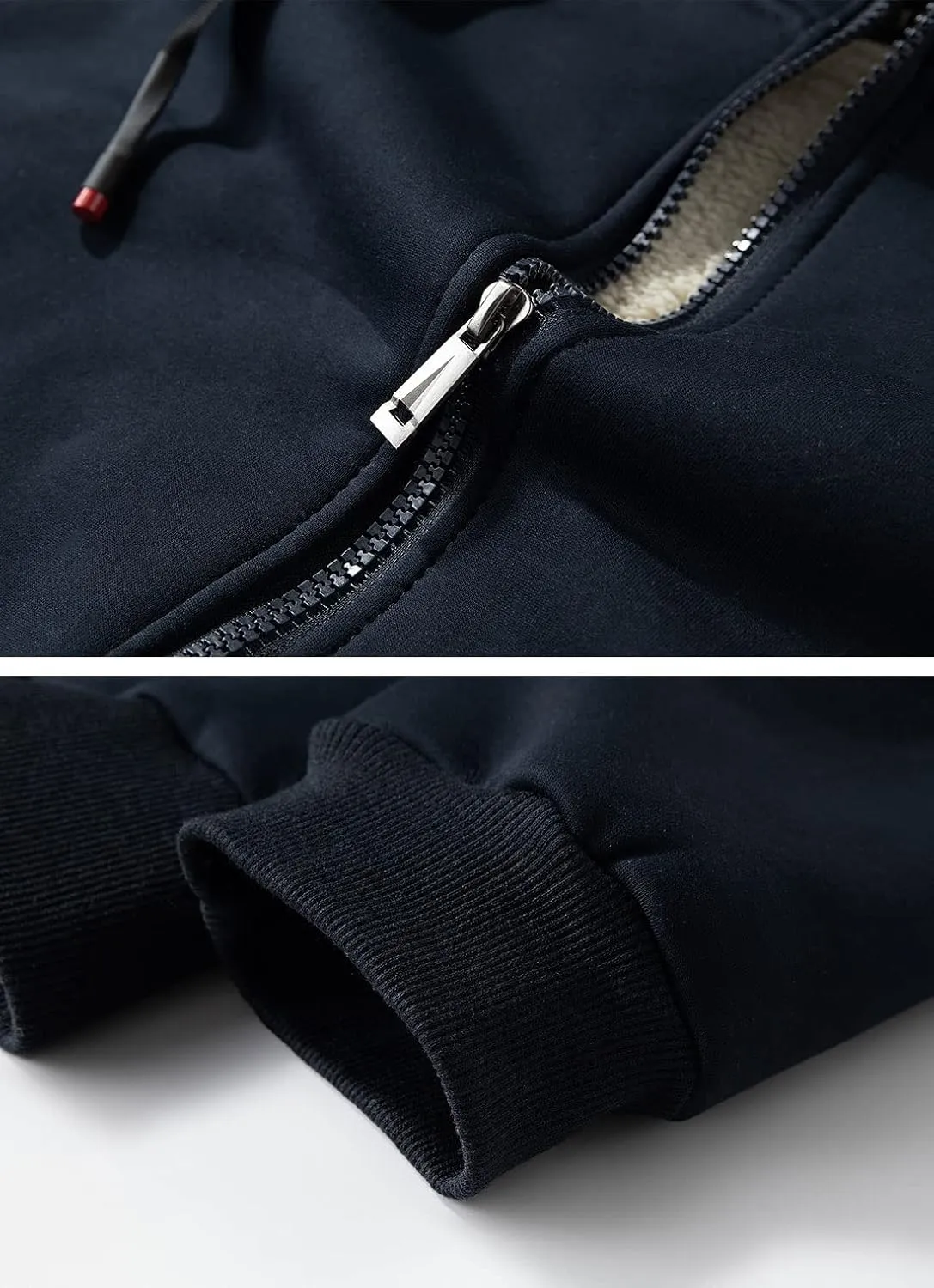 Gihuo Men's Winter Sherpa Lined Hoodie Zip Up Sweatshirt Heavyweight Warm Fleece Jacket with Pockets