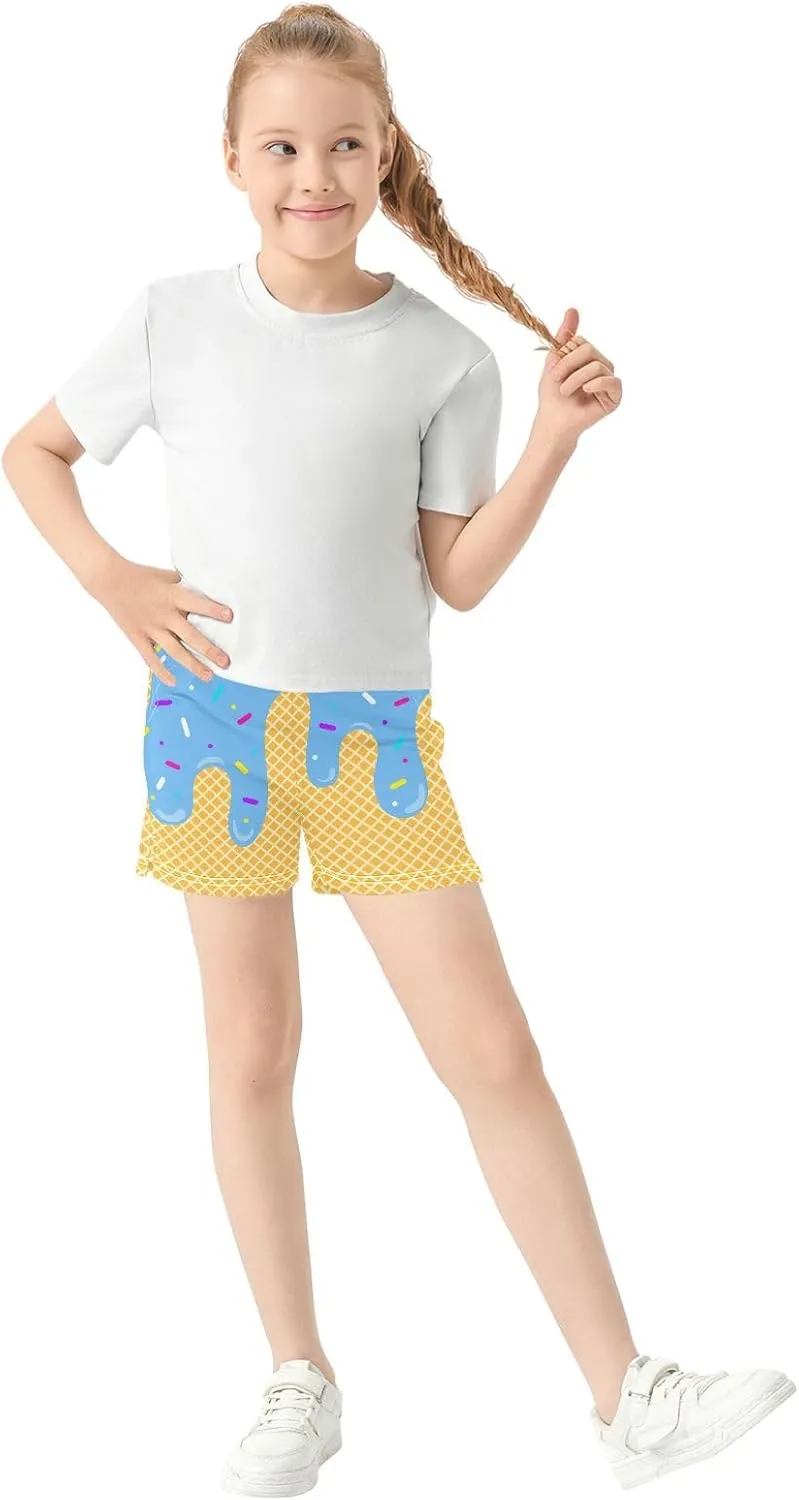 Girls Athletic Shorts Summer Casual Girls Sports Shorts with Pockets for 7-15Y