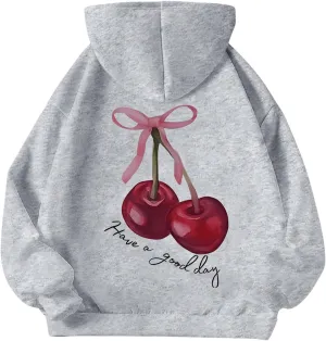 Girl's Leopard Graphic Hoodies Pullover Long Sleeve Hooded Neck Sweatshirts Trendy Fall Outfits