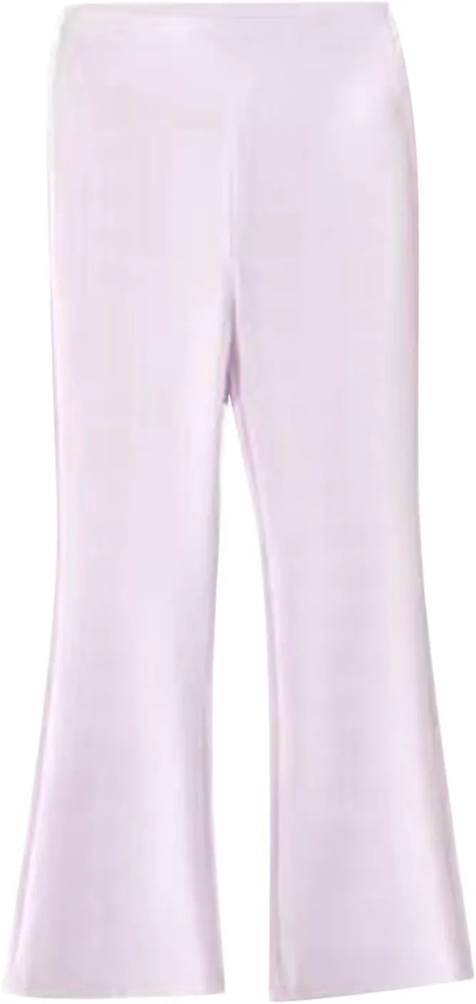 Girl's Slim Bootcu?? Leggings High Waisted Flare Pants Kids Yoga Pants Solid Color Full Length Bell Bottoms