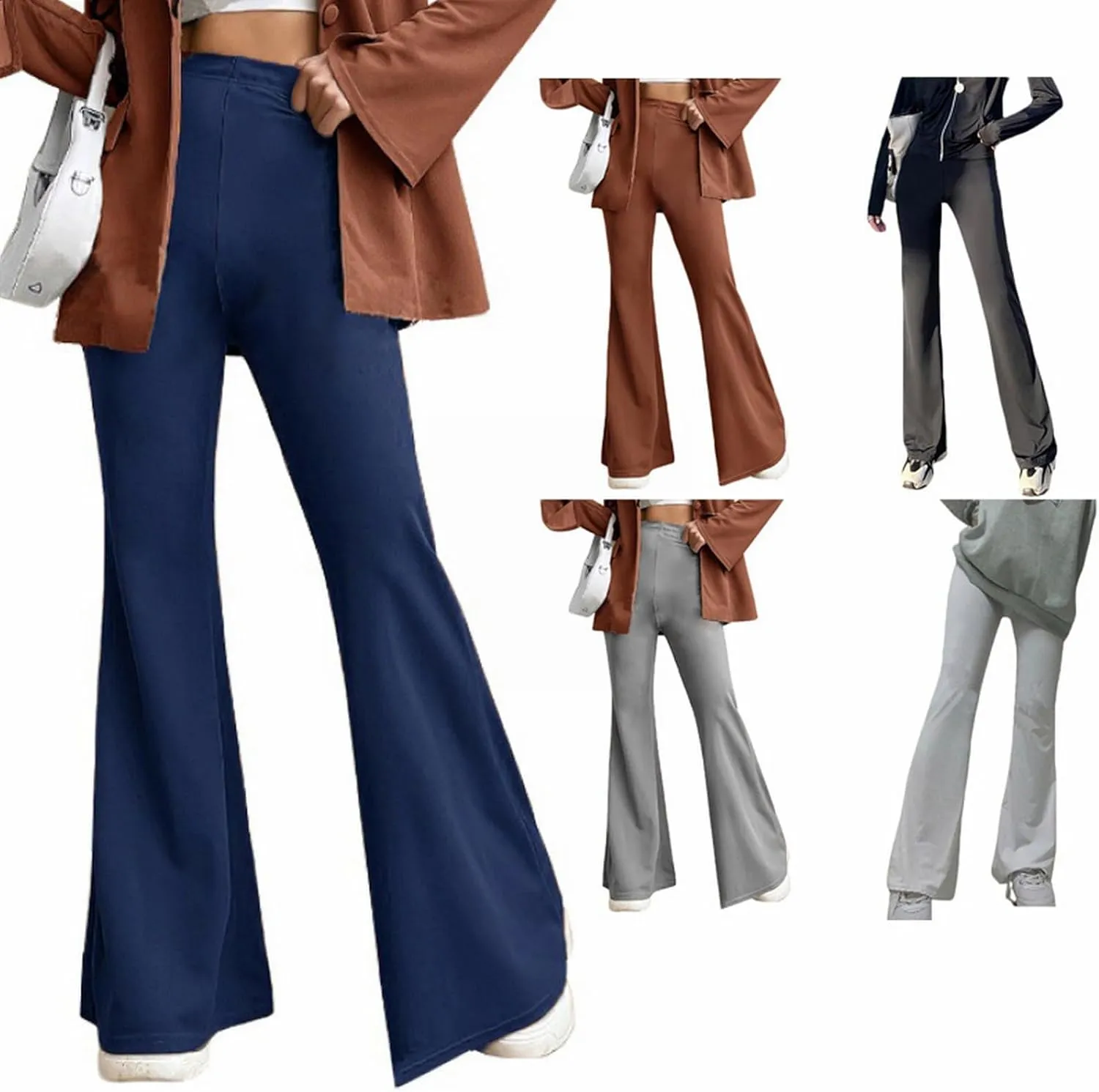 GOKKILRW Womens Bootcut Yoga Dress Pants High Waisted Tummy Control Workout Bootleg Flared Leggings Casual Work Slacks