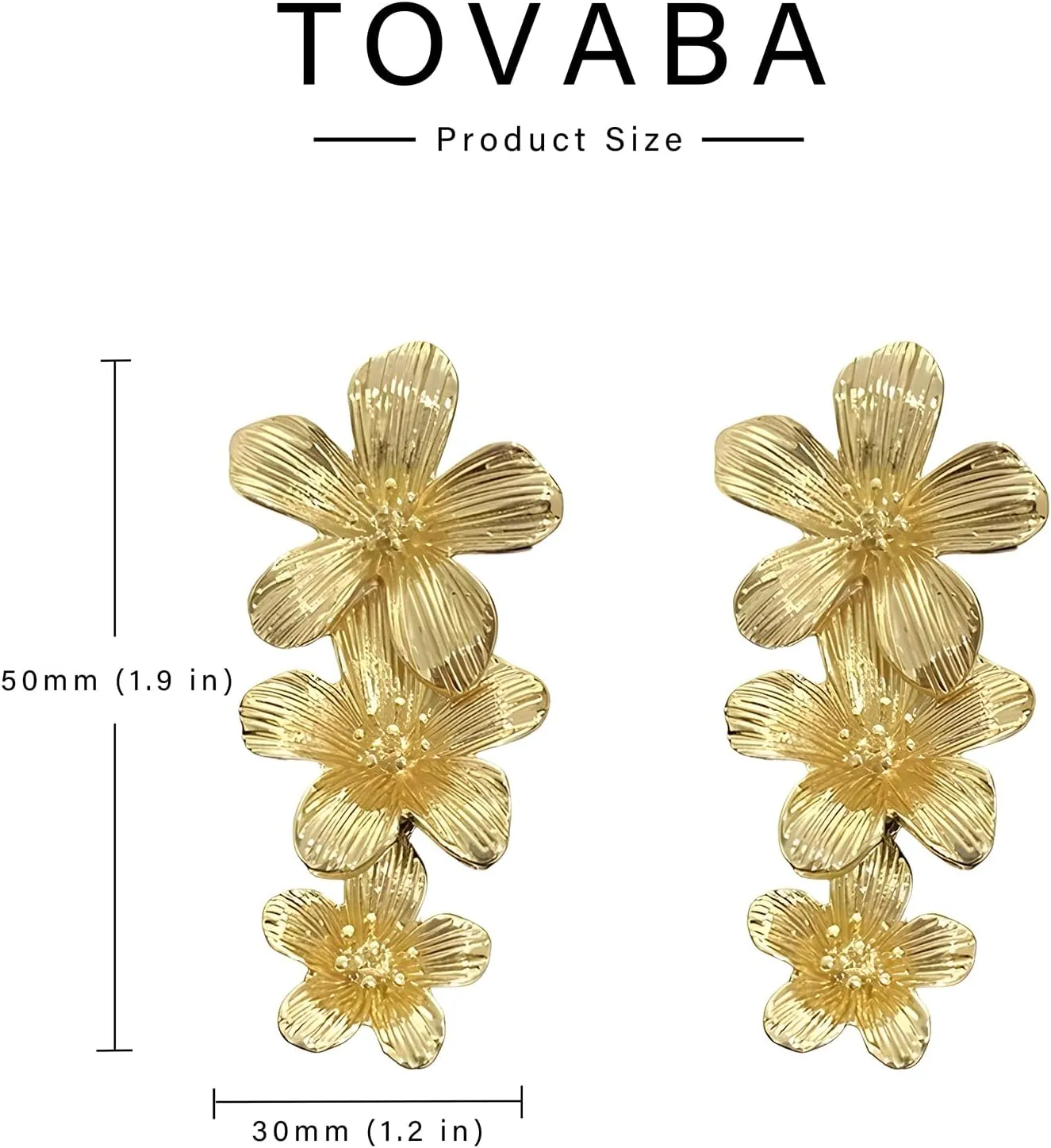 Gold Statement Earrings for Women Dainty Gold Flower Earrings Elegant Floral Statement Earrings Chunky Leaf Fan Shape Drop Earrings for Women Trendy
