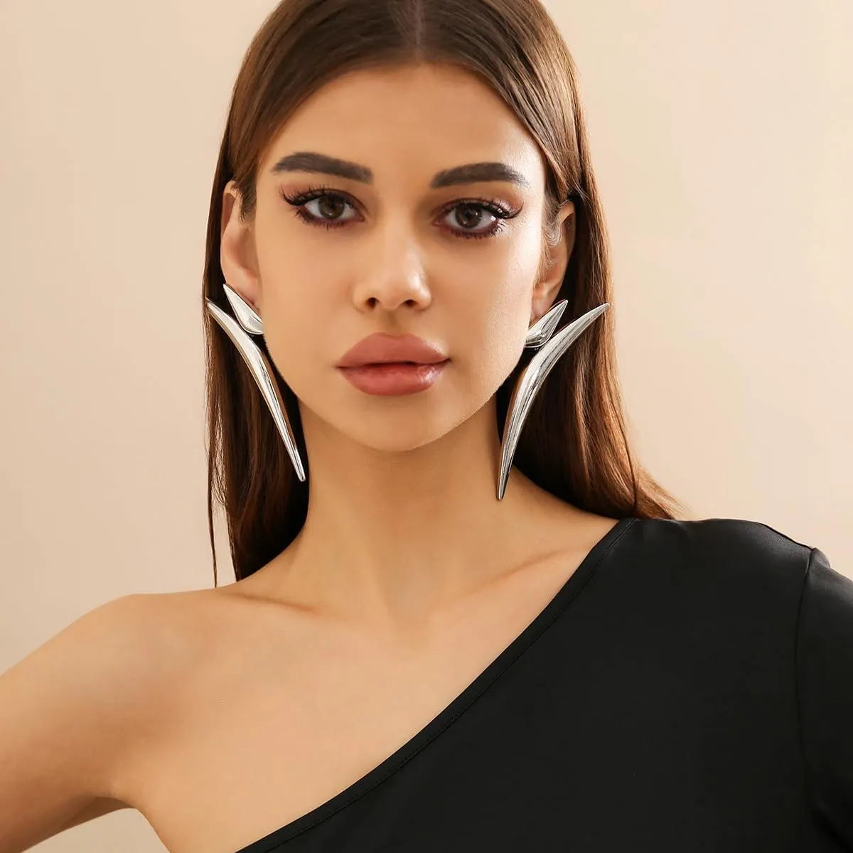 Gold Statement Earrings for Women Exaggerated Geometric Drop Dangle Earrings Irregular Statement Earrings Trendy Stage Jewelry Gifts