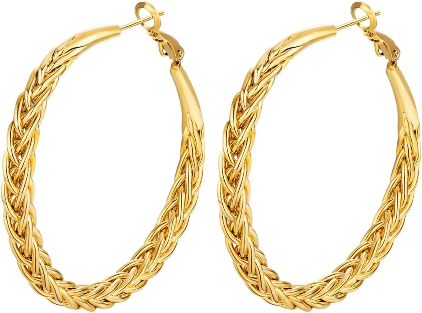 Gold Twist Hoop Earrings for Women Chunky Large Hoop Statement Earrings Silver Big Hoop Earrings Minimalist Hoop Earrings Statement Jewelry