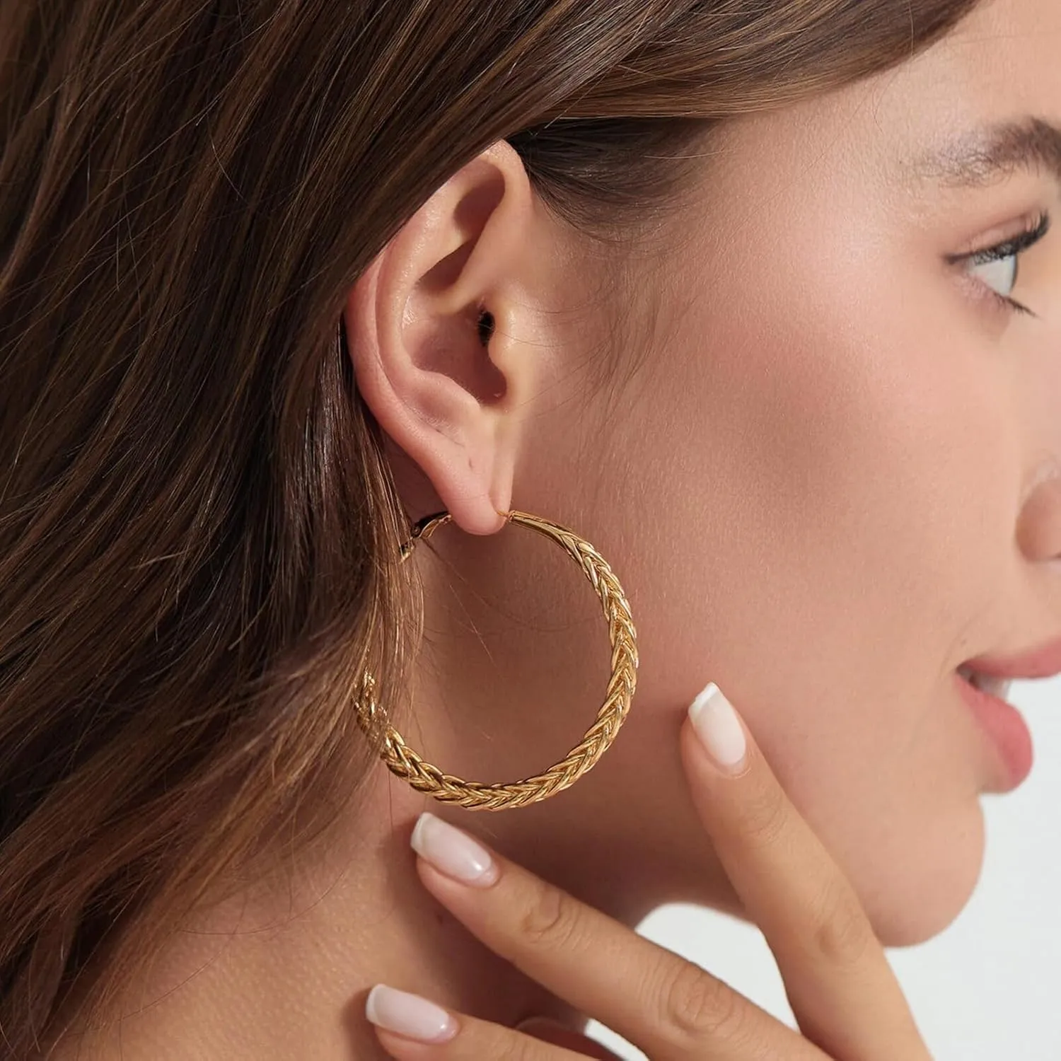 Gold Twist Hoop Earrings for Women Chunky Large Hoop Statement Earrings Silver Big Hoop Earrings Minimalist Hoop Earrings Statement Jewelry