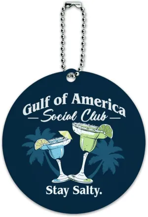 Graphics & More Gulf of America Stay Salty Round Luggage ID Tag Card Suitcase Carry-On
