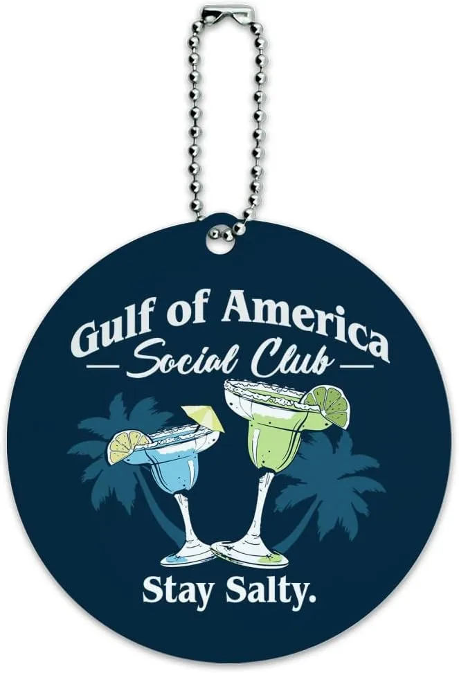 Graphics & More Gulf of America Stay Salty Round Luggage ID Tag Card Suitcase Carry-On