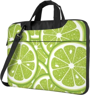 Green Lime Fruits Stylish 13-15.6 Inch Laptop Bag For Man And Women, Computer Messenger Bag, Trendy Shoulder Strap Design