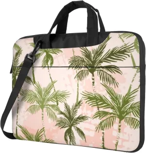 Grunge Palm Trees Stylish 13-15.6 Inch Laptop Bag For Man And Women, Computer Messenger Bag, Trendy Shoulder Strap Design