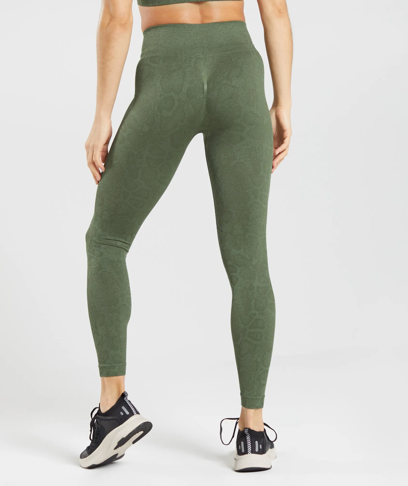 Gymshark Adapt Animal Seamless Leggings - Willow Green/Core Olive