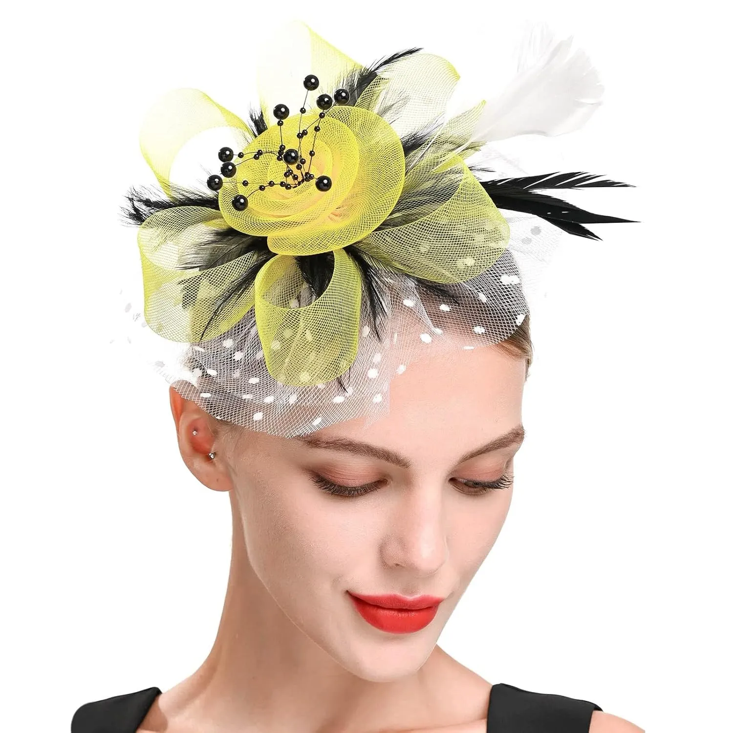 Hair Bands for Girls 8-12 Hat For Women Wedding Flower Cocktail Mesh Feathers Hair Clip Tea Party Headband Stylish Headbands Women