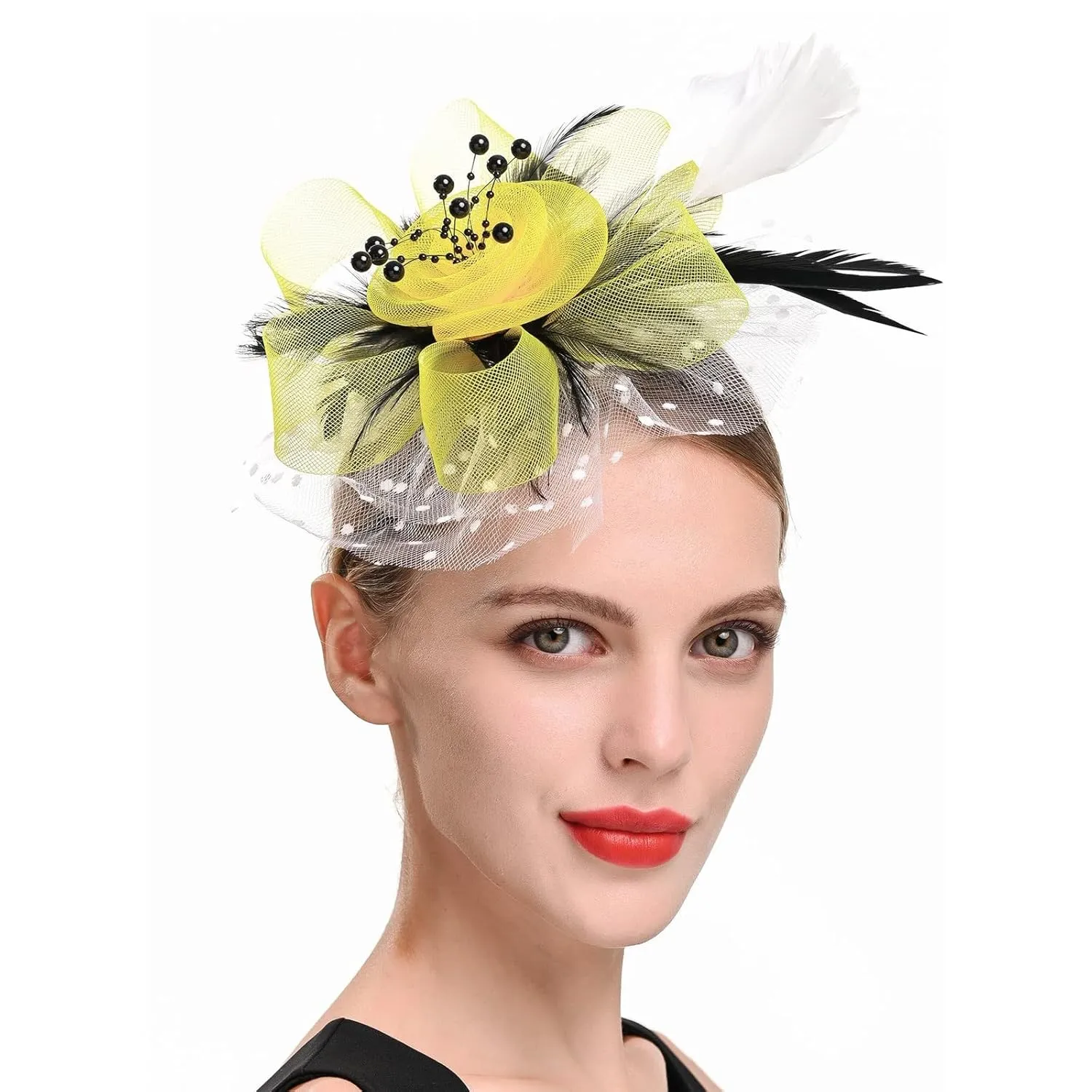 Hair Bands for Girls 8-12 Hat For Women Wedding Flower Cocktail Mesh Feathers Hair Clip Tea Party Headband Stylish Headbands Women