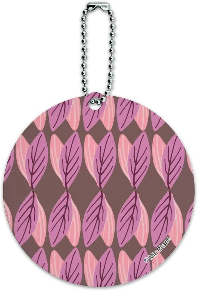 Haruna Leaves Pattern Round Luggage ID Tag Card Suitcase Carry-On