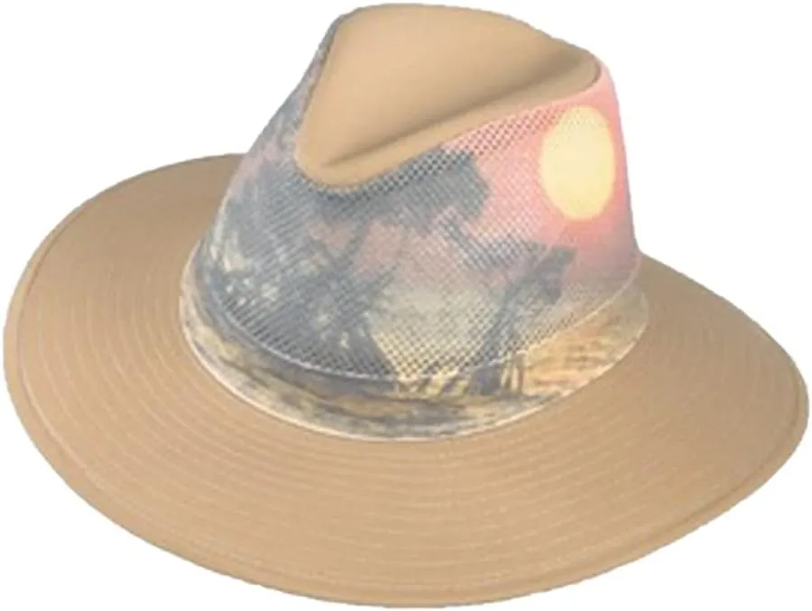 Henschel Khaki Aussie Breezer Cotton National Park Print Mesh Crown