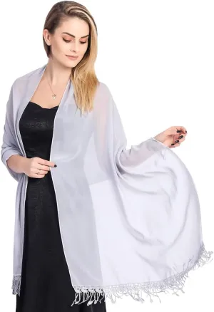HEREAD Chiffon Shawls and Wraps for Evening Dresses Lace Fringe Party Scarf Prom Wedding Accessories for Brides and Women
