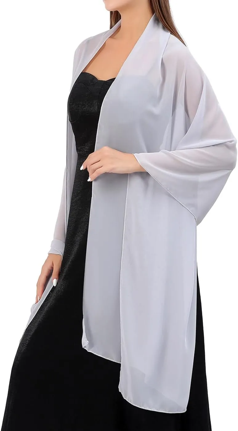 HEREAD Sheer Chiffon Shawls and Wraps for Evening Dresses Wedding Party Scarf Bridal Stole Accessories for Bride and Women