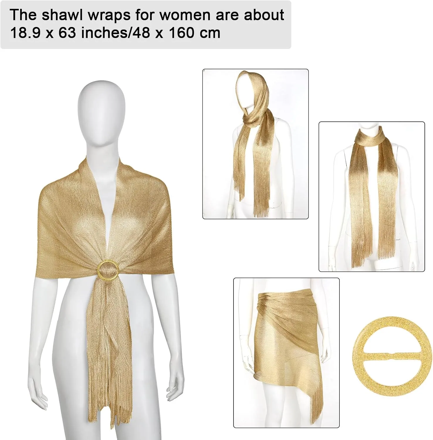 Hicarer 5 Pcs Women Accessories Including Shawls and Wraps, Evening Bag Clutch Purses, Rhinestone Jewelry Sets for Wedding