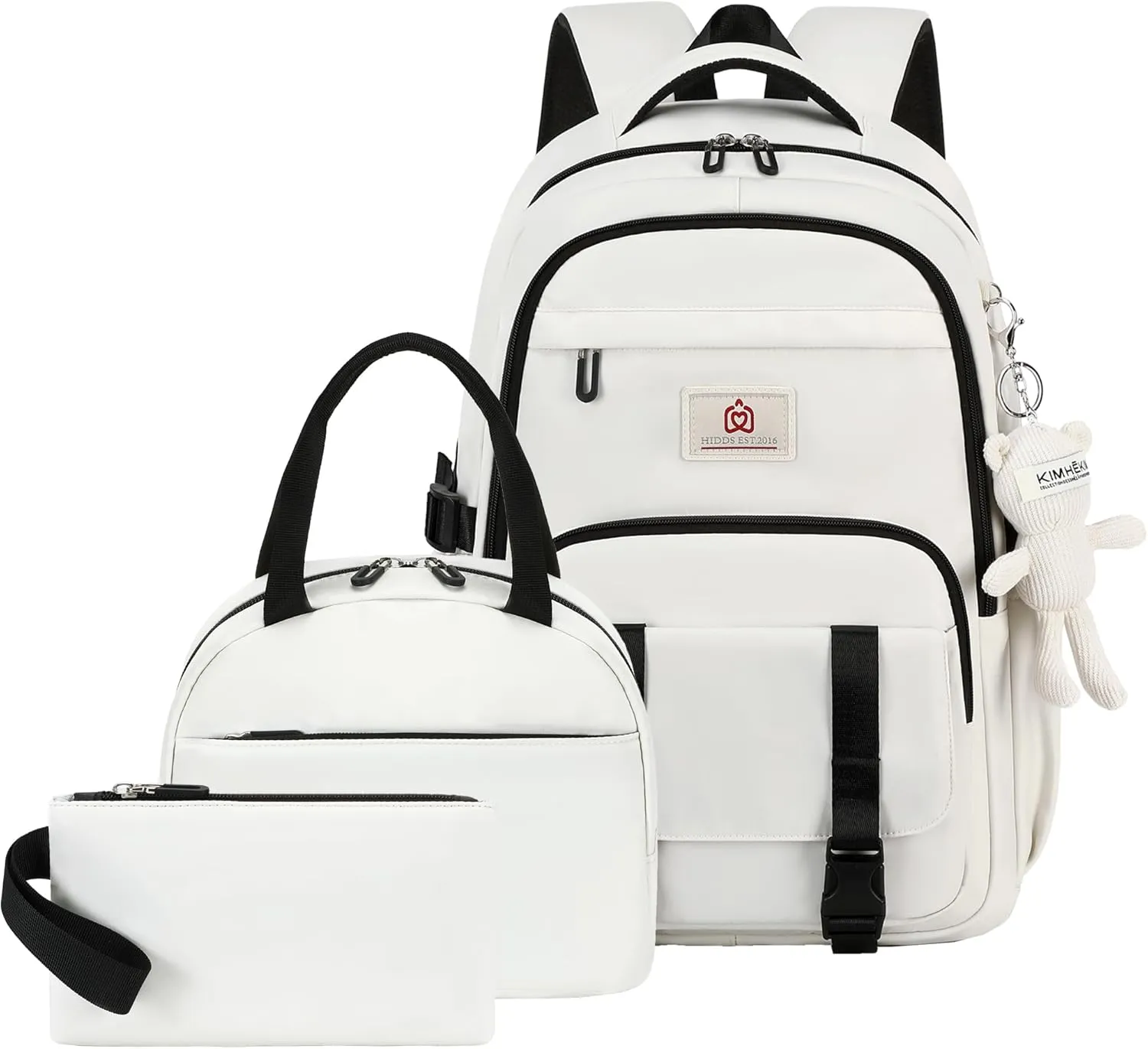 Hidds School Backpack for Teens Girls Women 3 PCS Kids Bookbag Set with Lunch Box College Laptop Backpacks Travel Daypack Bag