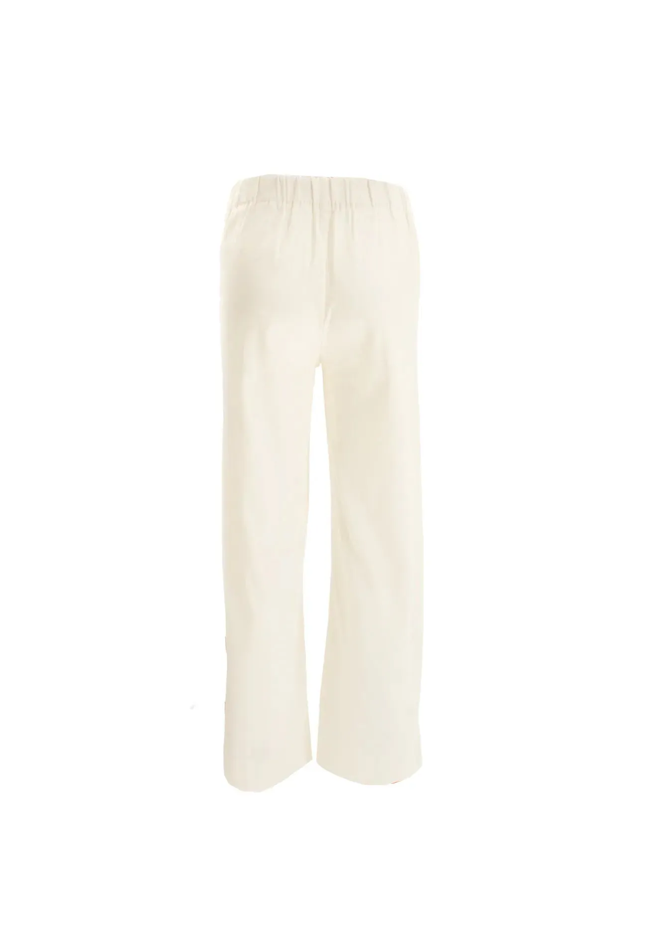 High Rise Plain Cotton Straight Cut Culottes Pants