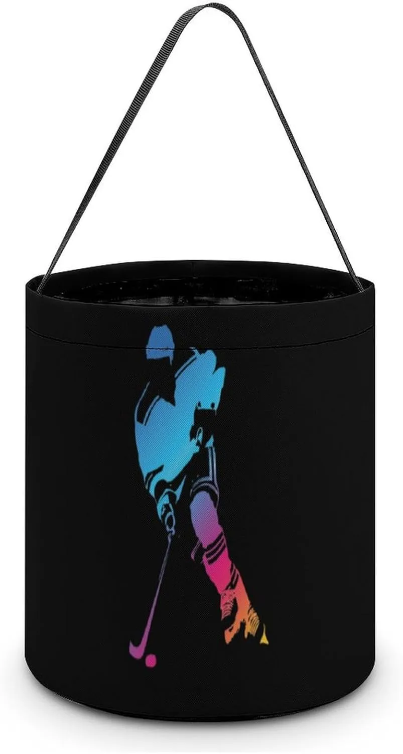 Hockey Funny Easter Egg Bags Trick-o-r-Treat Tote Bag Reusable Bucket Storage Basket Handbag Party Novelty