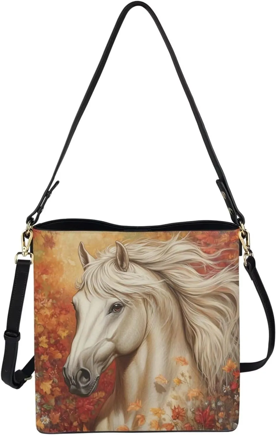HUGS IDEA Women Bucket Bags PU Leather Tote Purse for Ladies Shoulder Handbags