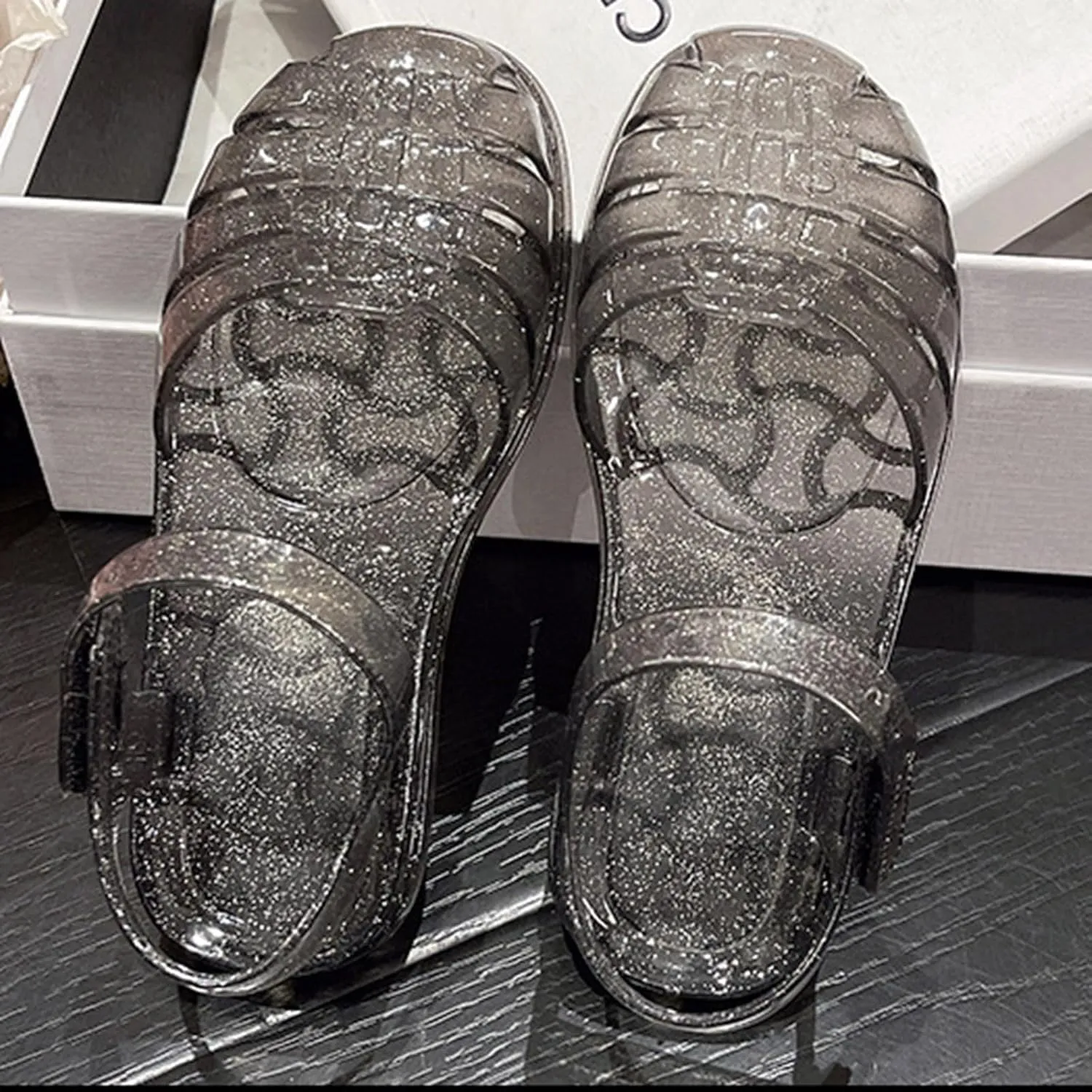 Jelly Sandals for Girls,Closed Toe Princess Costume Summer Dress Shoes Gladiator Water Beach Flat Sandals