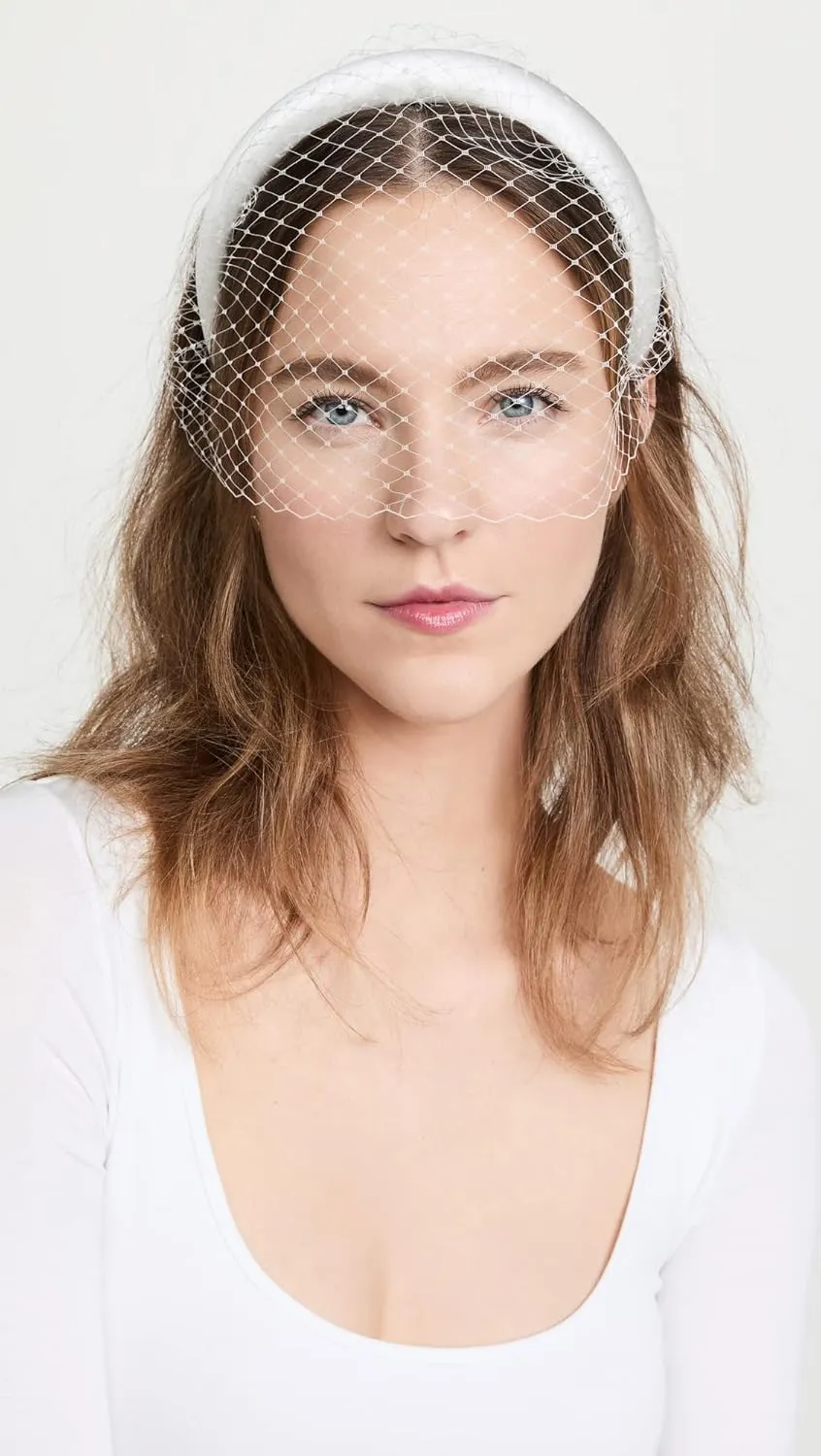 Jennifer Behr Women's Tori Voilette Headband, Cream, White, One Size
