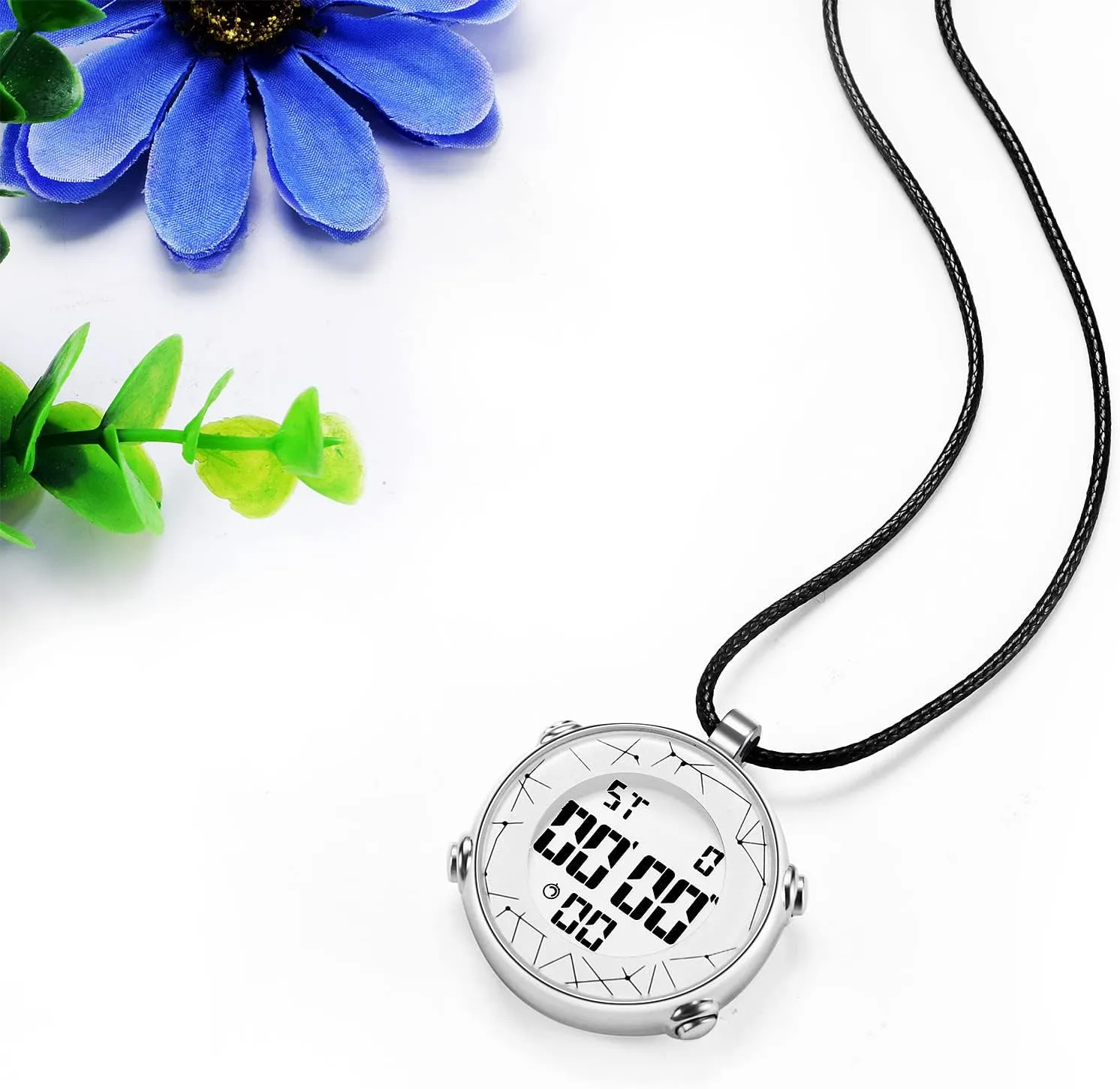 JewelryWe Men Women Digital Clip Watch Mini Microlight Watch Backpack Buckle Belt Fob Watch for Rock Climbing Doctors Nurses Chefs