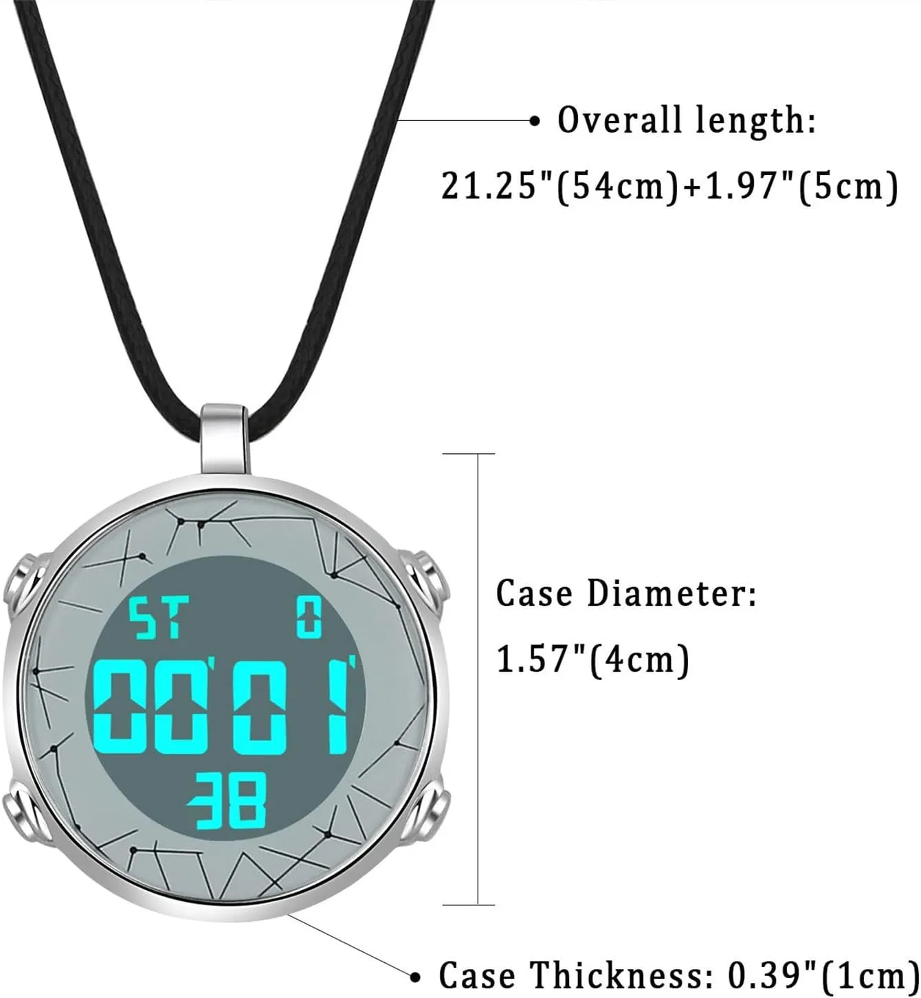 JewelryWe Men Women Digital Clip Watch Mini Microlight Watch Backpack Buckle Belt Fob Watch for Rock Climbing Doctors Nurses Chefs