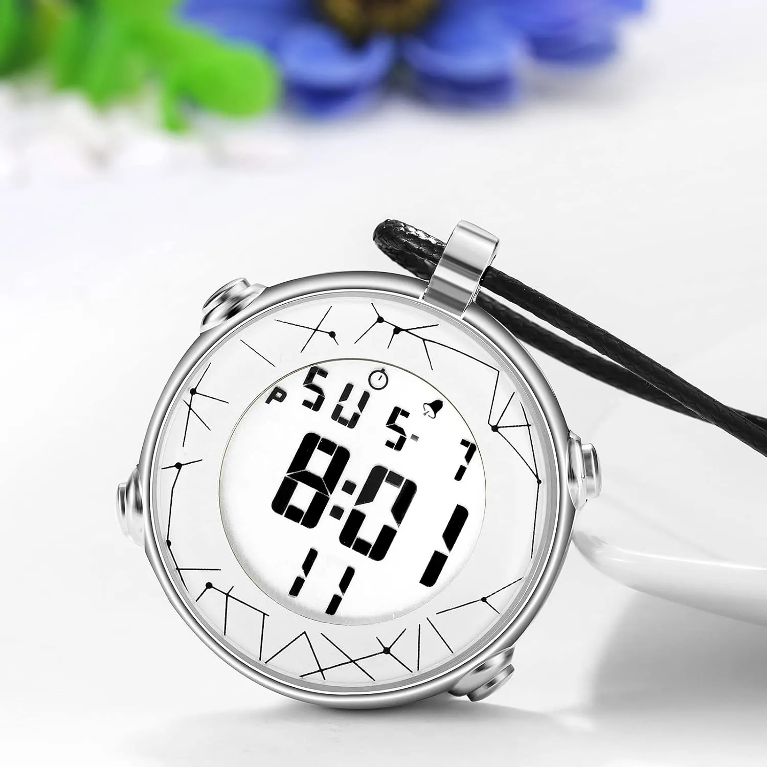 JewelryWe Men Women Digital Clip Watch Mini Microlight Watch Backpack Buckle Belt Fob Watch for Rock Climbing Doctors Nurses Chefs