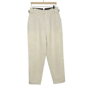 Karl side tab trousers in ecru linen