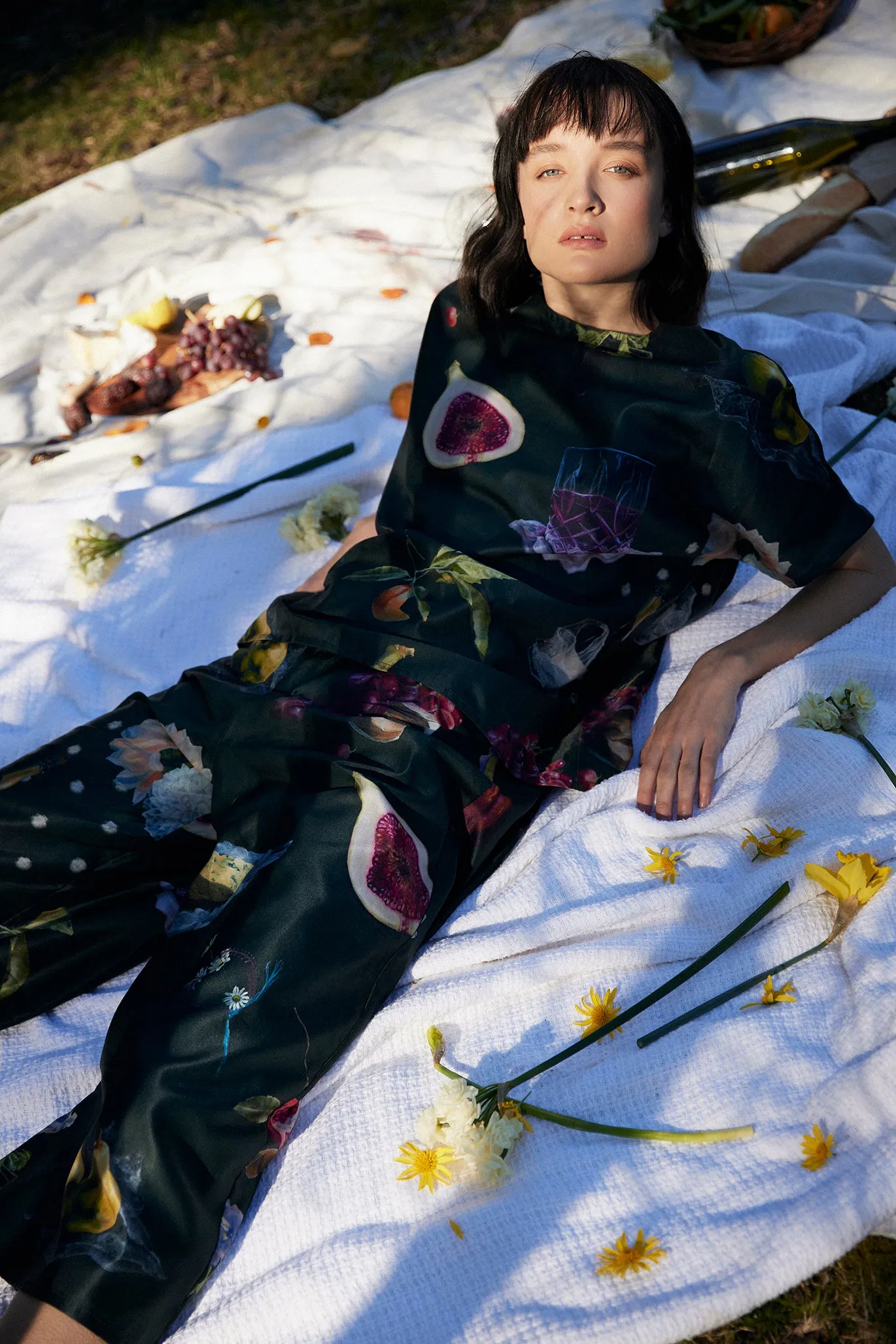 KEEGAN CLASSIC CULOTTES [ Cotton / Silk ~ Picnic Print ]