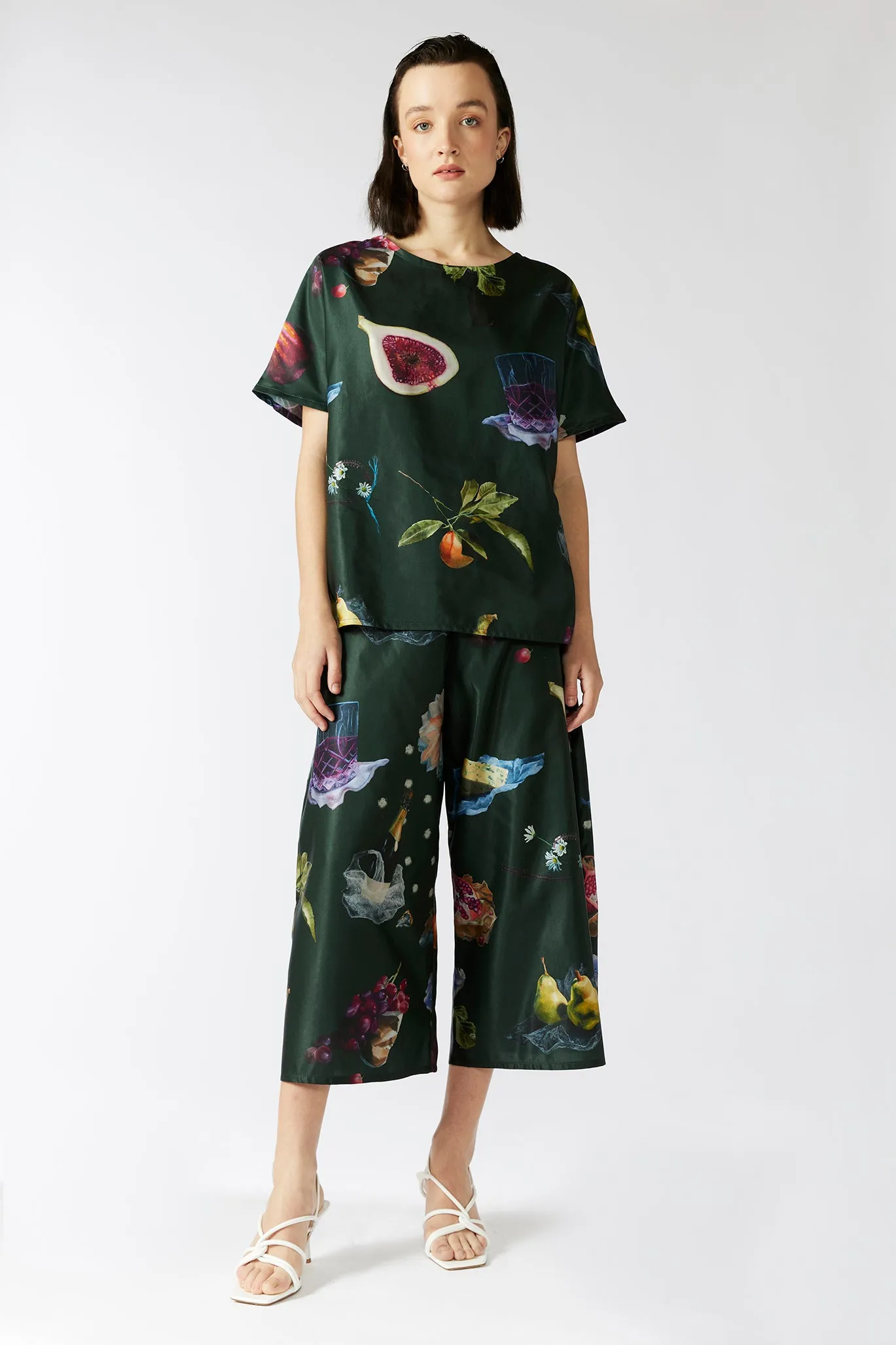 KEEGAN CLASSIC CULOTTES [ Cotton / Silk ~ Picnic Print ]