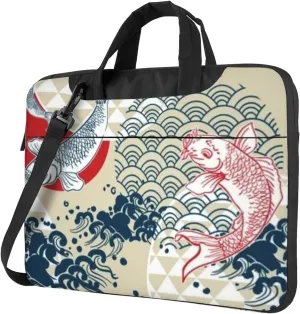 Koi Fish Japan Stylish 13-15.6 Inch Laptop Bag For Man And Women, Computer Messenger Bag, Trendy Shoulder Strap Design