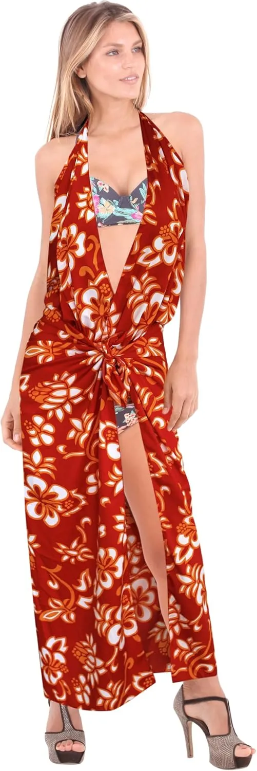 LA LEELA Women's Wrap Sarong Swimwear Cover up Wraps
