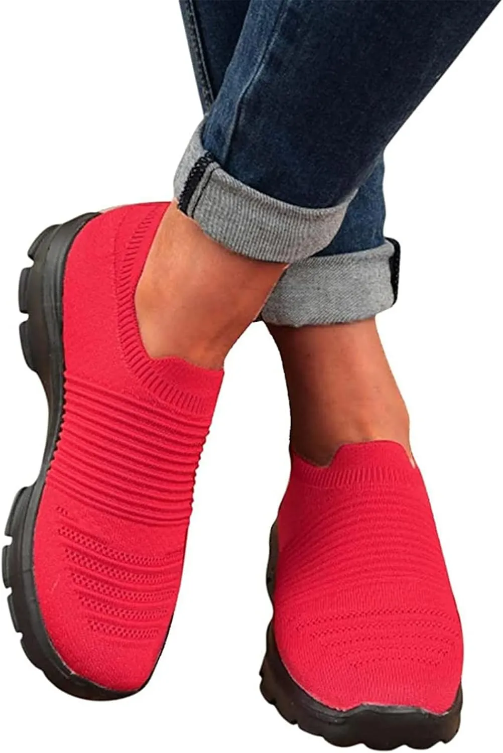 Ladmiple Gym Shoes For Women Workout Memory Foam Slip On Running Shoes Non Slip Walking Tennis Fashion Athletic Sneakers
