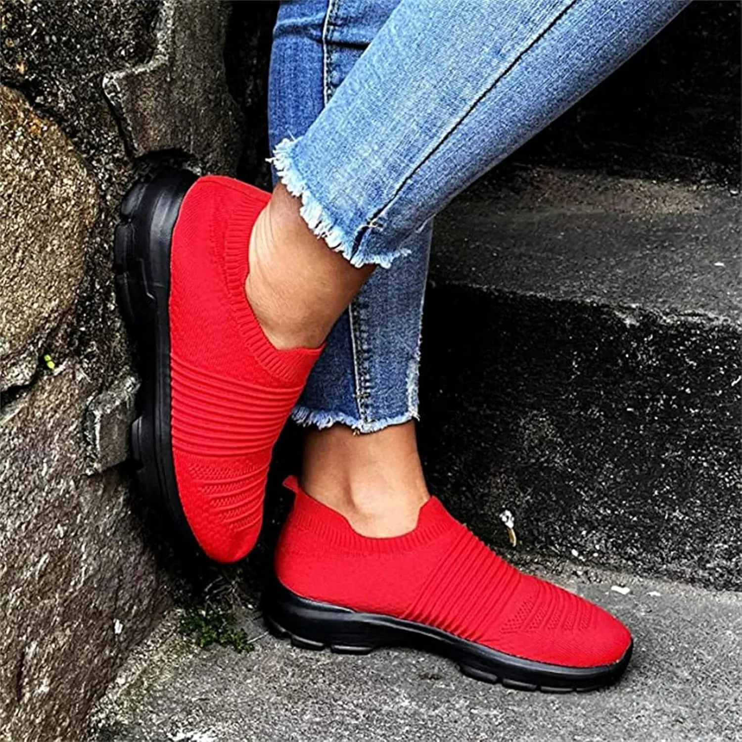 Ladmiple Gym Shoes For Women Workout Memory Foam Slip On Running Shoes Non Slip Walking Tennis Fashion Athletic Sneakers