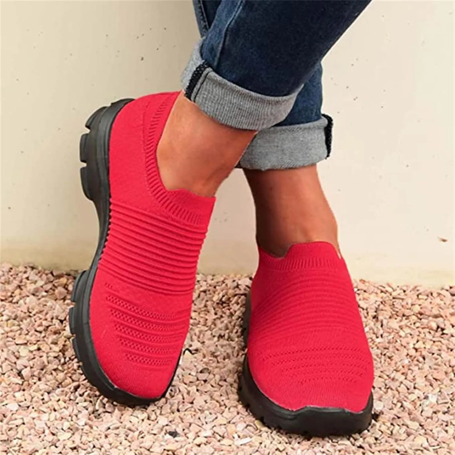Ladmiple Gym Shoes For Women Workout Memory Foam Slip On Running Shoes Non Slip Walking Tennis Fashion Athletic Sneakers