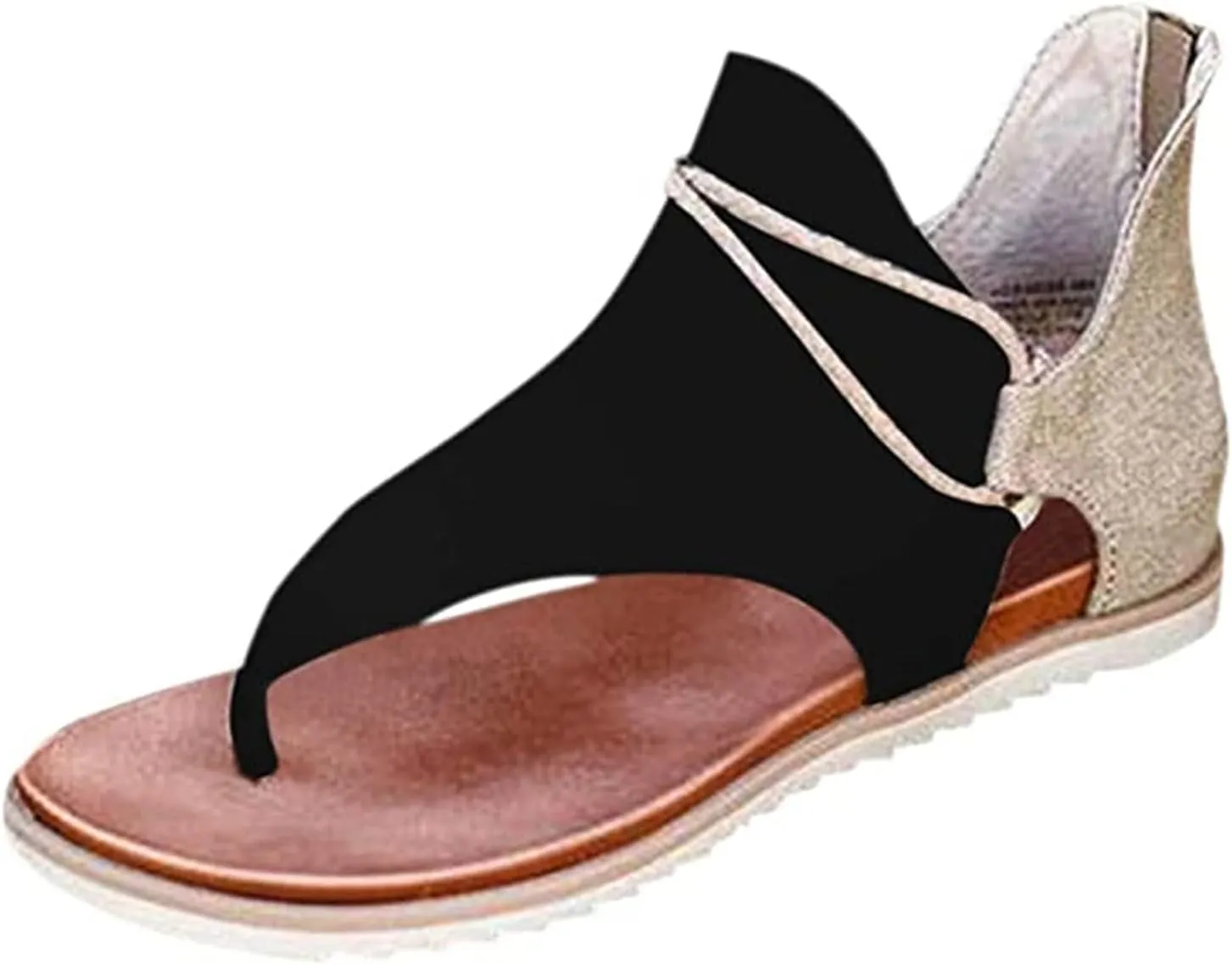 Ladmiple Sandals Women Dressy Summer Bohemian Clip Toe Platform Sandal Causal Beach Travel Gladiator Slippers Flat Shoe