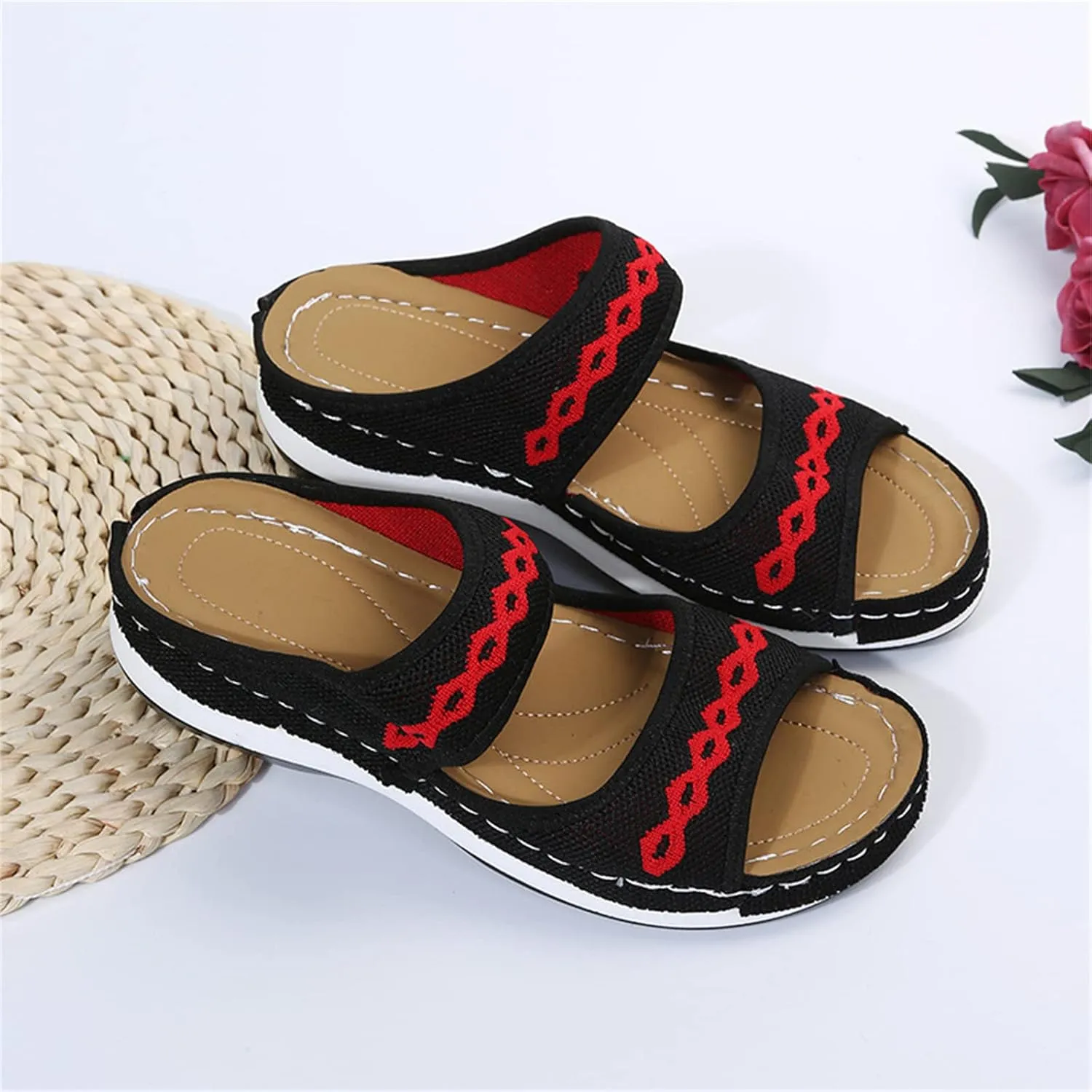 Ladmiple Sandals Women Fashion Dressy Slides Summer Casual Comfortable Walking Orthotic Flip Flops Orthopedic Slippers